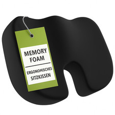 feela® Orthopädisches Sitzkissen Medium 60-100kg – Memory Foam, Schwarz
