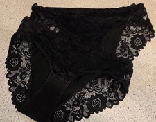 Damen Slips, schwarz, Gr. 5 XL,-Gr. 52-54, neu, Slip, 2 Stück,Spitzenslip