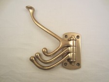 MESSING 4-er KLEIDER HAKEN KLAPP ARME BEWEGLICH WAND AUFHÄNGER ALT METALL GOLDEN