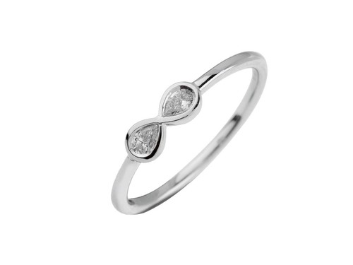 Ring 18kt weißgold - 18kt, diamanten