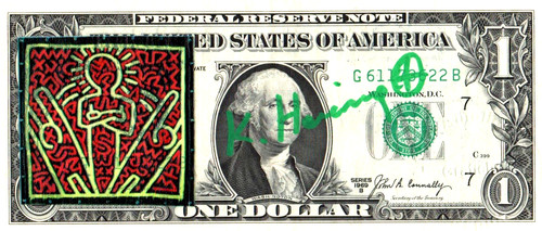 Keith haring dollarnote - 1,