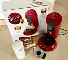 Philips Senseo, HD6553, Kaffeepadmaschine, rot + Lavazza pads + Padaufbewahrung