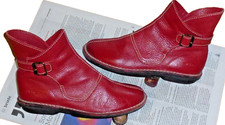 ARCHE Stiefeletten Boots 39 Rot Details federnde Latex-Sohle Hingucker Lagenlook