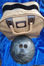Vintage Ebonite Gyro-Balanced Bowlingkugel mitsamt Tragetasche aus den 80ern