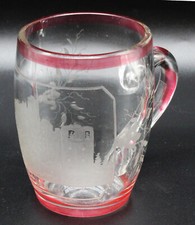 Andenkenglas Badeglas "Schlossberg" Mitte 19. Jhd.