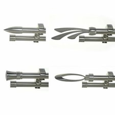 Edelstahl Look Gardinenstange 20mm Deckenträger Deckenlauf modern D60 RR