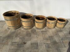 Pflanzkübel Holz Blumentopf Blumenkübel Topf rund Bottich massiv Faß Pflanztrog