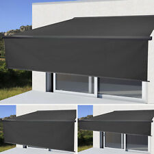 Elektrische Markise T124, 4x3m ausfahrbarer Volant Polyester anthrazit anthrazit