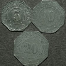 NOTGELD: 5, 10 & 20 Pfennig 1917. NEUSTADT A.D. HAARDT bzw WEINSTRASSE / PFALZ.