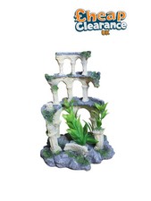 Runde Ruinen mit Kunstpflanzen Aquarium Deko Aquarium 17*13cm SALE!