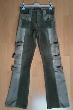 Vintage Retro Schlaghose Cordhose mit Schnallen Patchwork 70er 80er 90er
