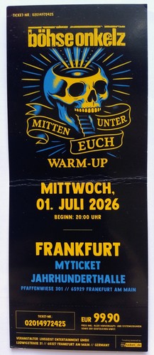 Böhse onkelz hardcover ticket - böhse,