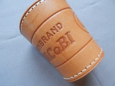 Würfelbecher Leder Jacobi Weinbrand Werbung