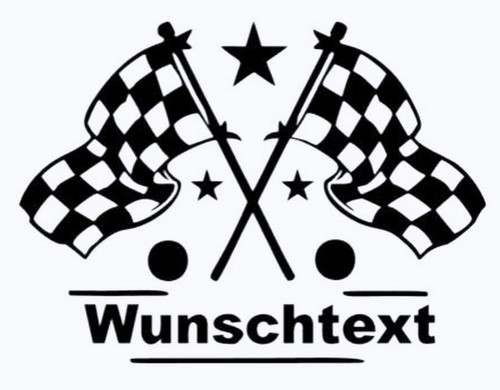Zielflagge mit wunschtext - mit,
