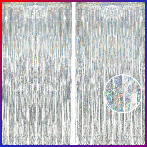 Lametta vorhang silber glitter - silber,