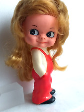 Vintage Aral Tankstelle Werbung Gummi Mädchen Puppe blonde Haare flirtende Augen
