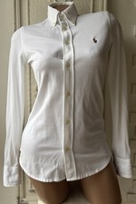 RALPH LAUREN KNIT OXFORD Damen Hemd-Shirt-Bluse in Weiß - Gr. XS TP