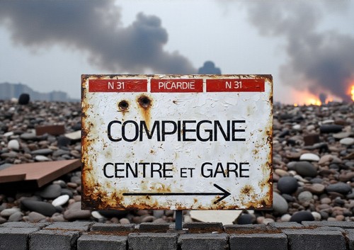 Wegweiser ortsschild compiegne - wegweiser,