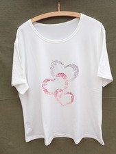 NEU Damen Shirt T-Shirt Aufdruck Herzen Gr. 2XL, XXL Elasthan