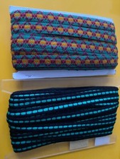 Borte 2 verschiedene 44 m(Grün/Schwarz) und 18 m(Grün/Rot/Gelb)Webborte Bordüre