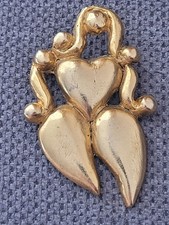 Alte große goldene Brosche Frau Niki Stil von Saint Phalle Modeschmuck 