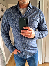Joop! Herren Hemd hell blau weiß Paisley Muster Gr. M slim