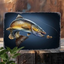 Blechschild Forelle Fisch