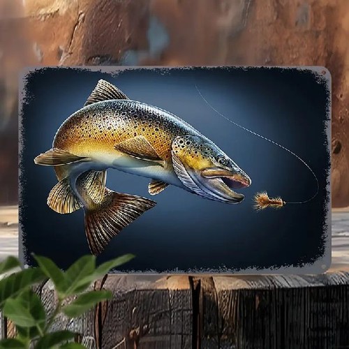 Blechschild forelle fisch - forelle,