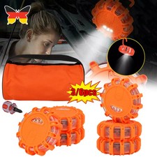 3/6x LED Warnblinkleuchte Pannenleuchte Unfalllicht rotierend wiederaufladbarer