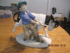 Schöne Porzellanfigur Mann mit Kalb Kuh Gräfenthal