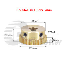 Zahnräder 0,5 Modul 48 Zähne