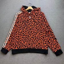 Adidas Rich MNISI Hoodie Damen UK 12 M Leopard Animal AOP Originals Oversized