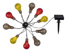 LIVARNO HOME Lichterkette LED Solar Glühbirnen Deutschland-Farben *besch.VP