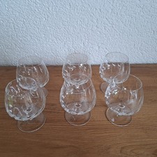 Vintage Cognacgläser Kristallglas  6 Stück H=9cm D= ca 6cm  Gewicht ca. 390 gr.