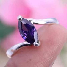Verführerischer Amethyst Ring personalisiert 925 Sterlingsilber Schmuck; perfektes Geschenk UK