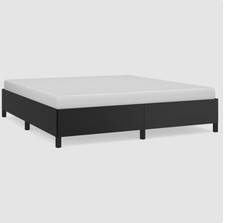 Polsterbett schwarz 160x200 cm Kunstleder Bettrahmen mit Lattenrost Retoure