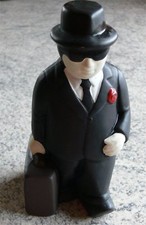 Figur mit Koffer Geldkoffer "Mafia" "Mafiosi" Keramik