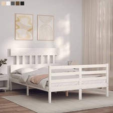 Massivholzbett mit Kopfteil Einzelbett Doppelbett Bettgestell Bettrahmen Bett