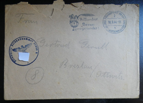 Feldpostbrief frankfurt nach - frankfurt,