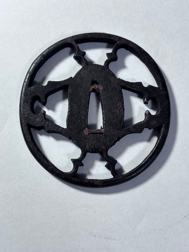 Tsuba eisenplatte geschnitzt - tsuba,