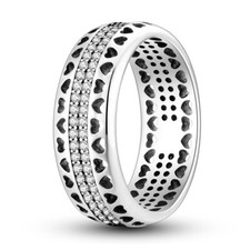 MULA Europäischer Hohlherz Finger Ring AAA CZ Frauen Schmuck 925 Versilbert