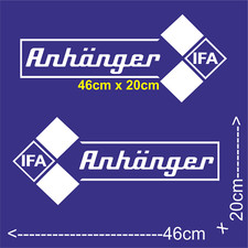 2 Aufkleber 46 x 20cm groß IFA Anhänger L60 W50 Hänger  Oldtimer  IFA mobile DDR