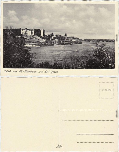 Postcard mombasa blickauf fort - postcard,