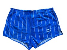 Puma Shorts 80er Glanz Nylon Größe 7 XL Dunkelblau Vintage Retro Rar