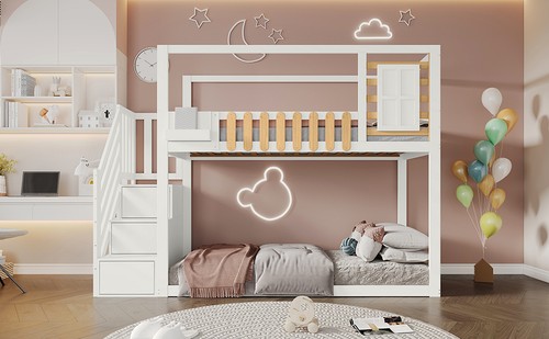 Sonnenh etagenbett weiß x - weiß, 90