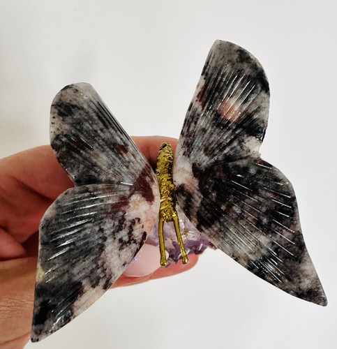 Schmetterling auf amethyst - schmetterling,