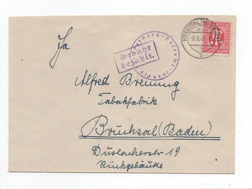 Gebühr bezahlt brief - bezahlt,