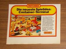 Seltene Werbung MATCHBOX SUPERKINGS Container-Terminal Container-Hafen 1977