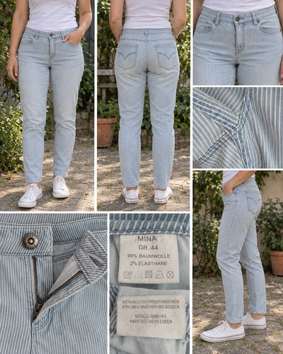 Peckott damenhose jeans - /,