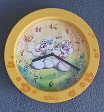 Diddl Wanduhr Uhr Diddlina 90 er gelb Kinder Zimmer Diddlmaus Ø 25 cm Sammler
